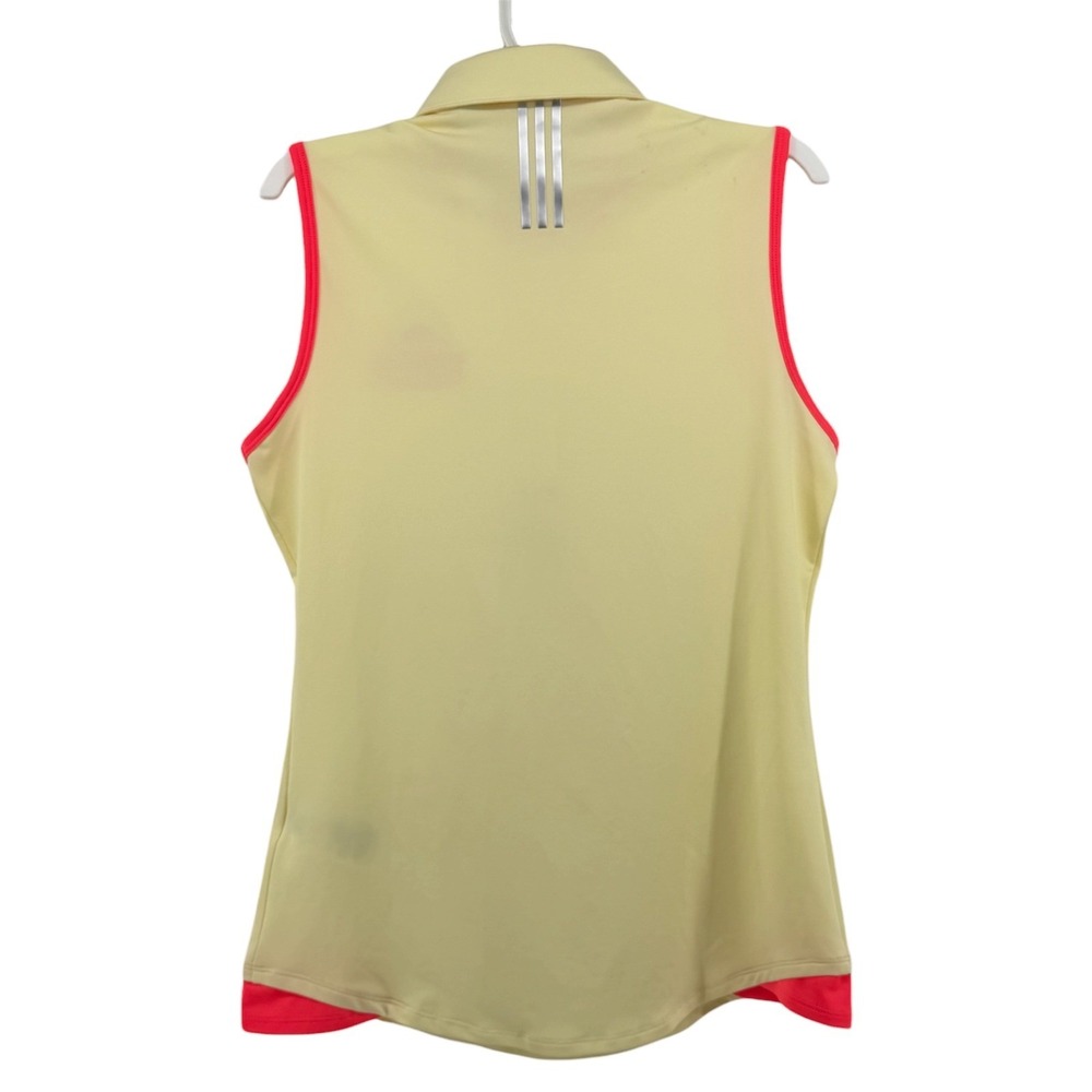 Adidas Climalite Sleeveless Golf Polo Sunflared‎ Yellow Collared Women's Small - Picture 2 of 11